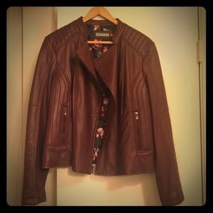 Burgundy Women’s XL Leather Jacket